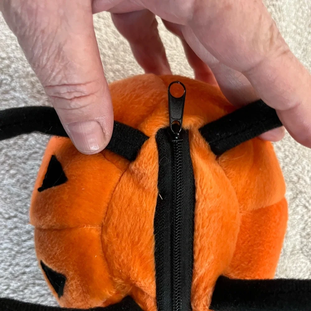 Pumpkin mini purse with zipper pocket. Halloween fun for‎ kids or grown ups!